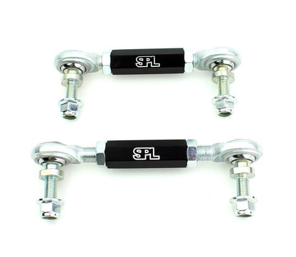 SPL Parts adjustable rear sway bar endlinks for Toyota Supra A90 and BMW G-series vehicles, designed to eliminate sway bar preload and support high-load performance sway bars
