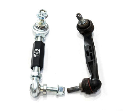 SPL Parts adjustable rear sway bar endlinks for Toyota Supra A90 and BMW G-series vehicles, designed to eliminate sway bar preload and support high-load performance sway bars