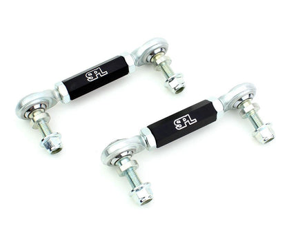 SPL Parts adjustable rear sway bar endlinks for Toyota Supra A90 and BMW G-series vehicles, designed to eliminate sway bar preload and support high-load performance sway bars