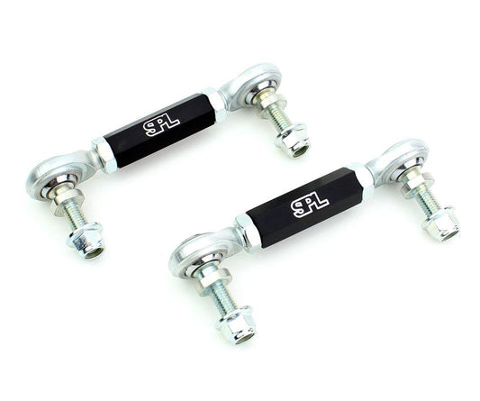 SPL Parts adjustable rear sway bar endlinks for Toyota Supra A90 and BMW G-series vehicles, designed to eliminate sway bar preload and support high-load performance sway bars