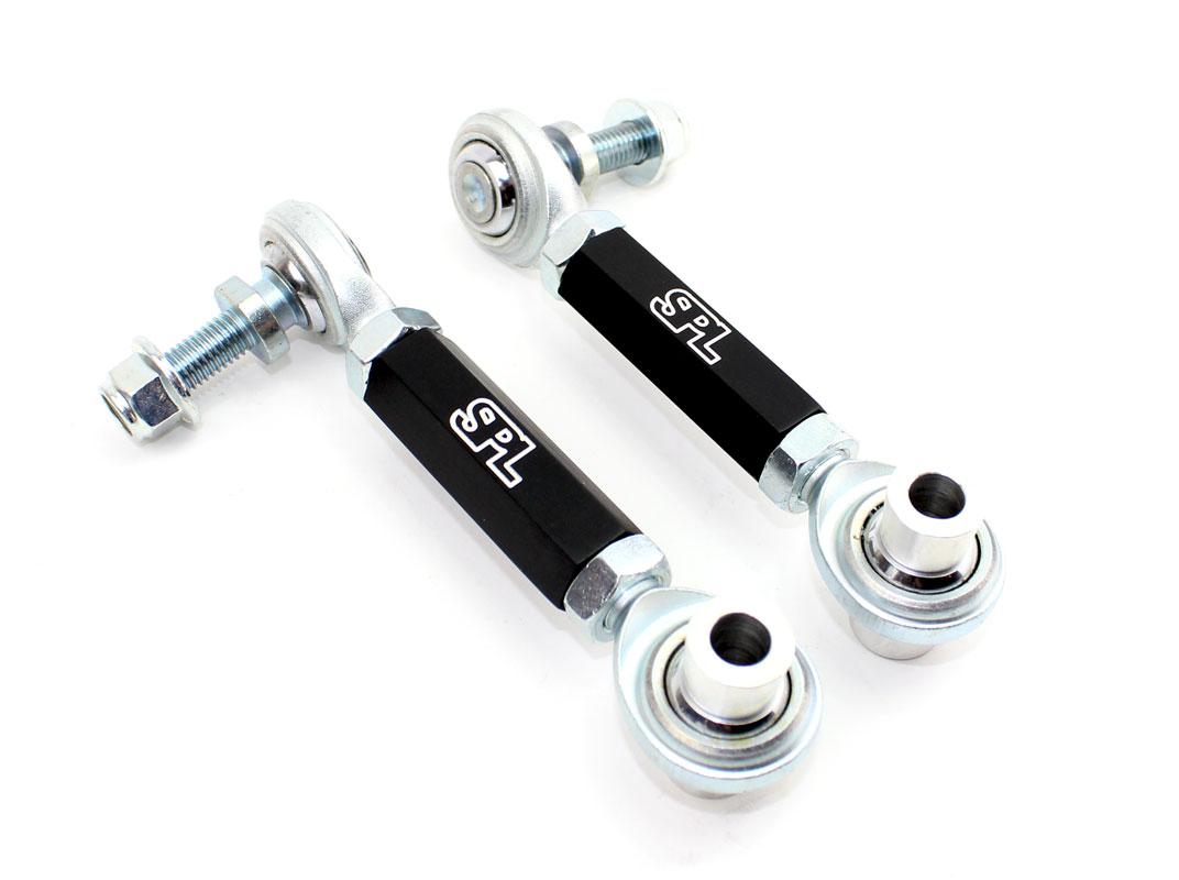 SPL RE F8X adjustable rear sway bar endlinks for BMW F8X and G8X M cars, designed to eliminate preload, prevent binding, and improve rear stability
