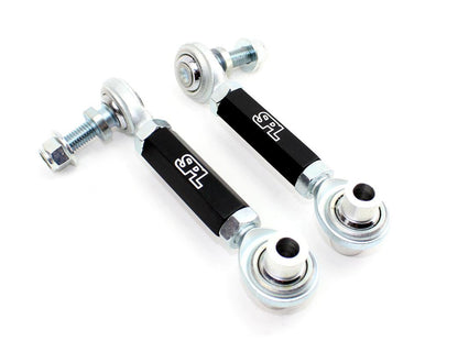 SPL RE F8X adjustable rear sway bar endlinks for BMW F8X and G8X M cars, designed to eliminate preload, prevent binding, and improve rear stability