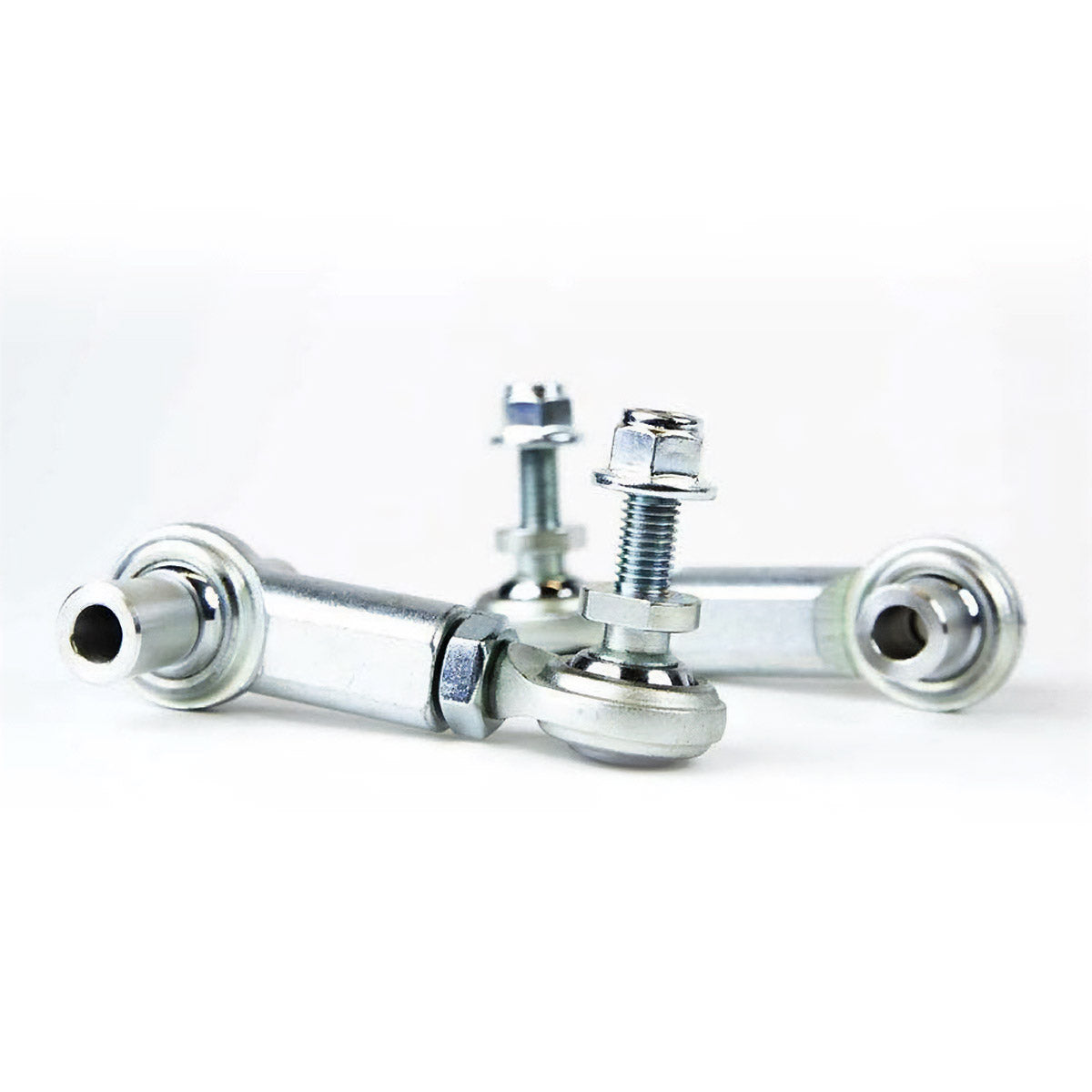 SPL RE FRS adjustable rear sway bar endlinks for GR86, BRZ, WRX, and FR-S, designed to eliminate preload, correct sway bar angle, and improve handling balance