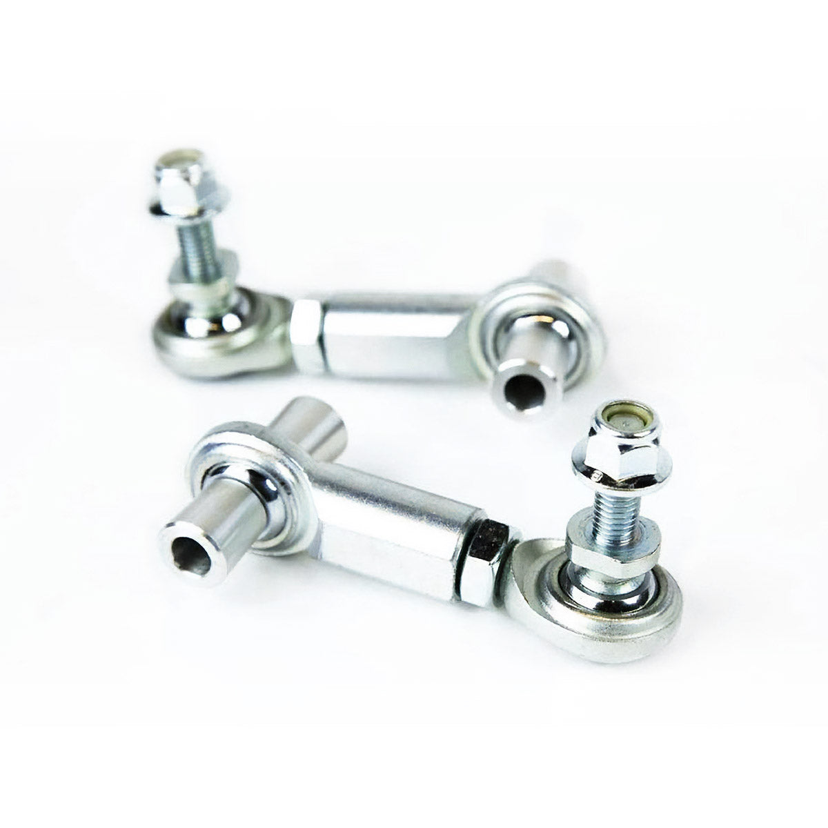 SPL RE FRS adjustable rear sway bar endlinks for GR86, BRZ, WRX, and FR-S, designed to eliminate preload, correct sway bar angle, and improve handling balance
