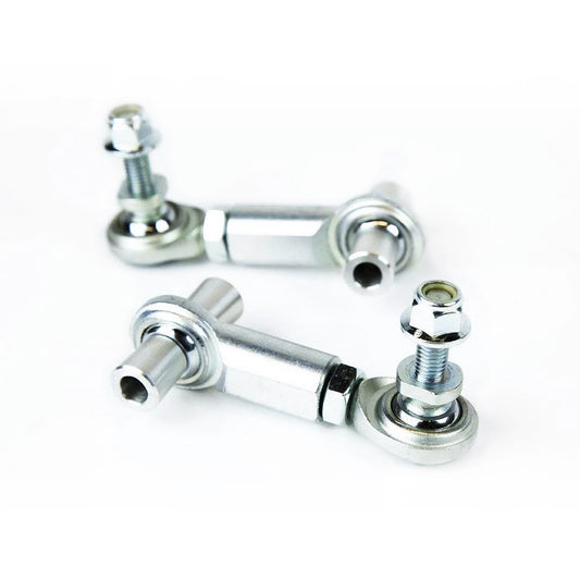 SPL RE FRS adjustable rear sway bar endlinks for GR86, BRZ, WRX, and FR-S, designed to eliminate preload, correct sway bar angle, and improve handling balance