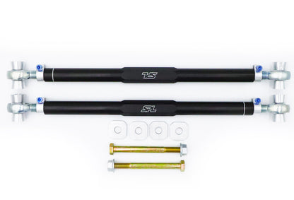 SPL RTAEL CAM6 adjustable rear toe links with eccentric lockout for 6th gen Camaro and CT5 Blackwing, designed to lock alignment and improve rear stability