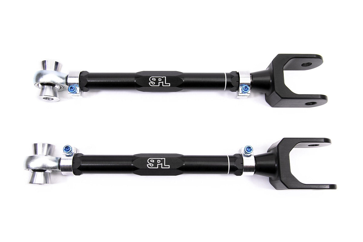 SPL RTR G29 adjustable rear traction links for Toyota Supra A90 and BMW G-series, designed to reduce wheel hop and improve rear stability under load
