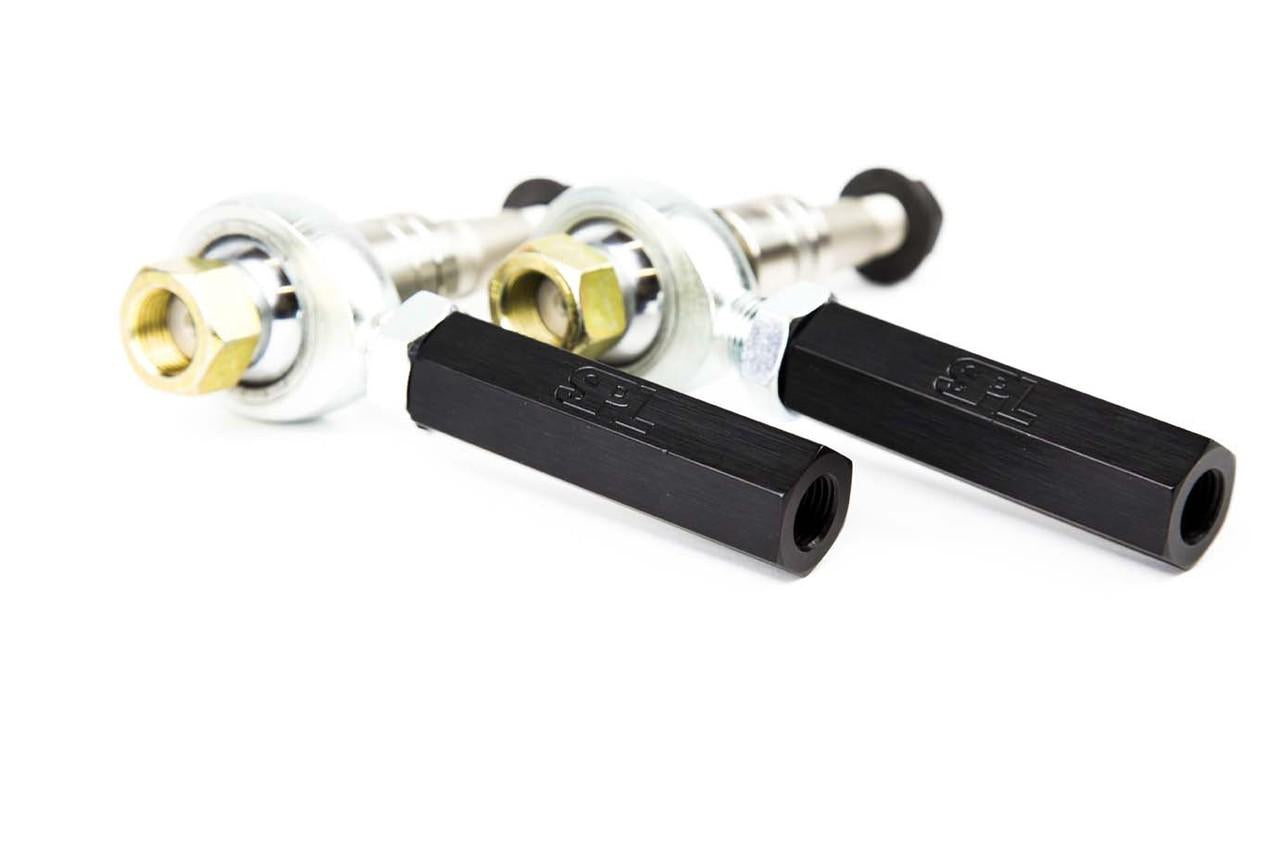 SPL TRE Z33 adjustable front tie rod ends for Nissan 350Z and G35, designed to correct bumpsteer and improve steering stability on lowered cars