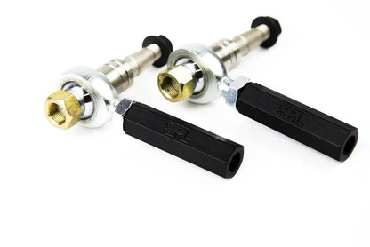 SPL TRE Z33 adjustable front tie rod ends for Nissan 350Z and G35, designed to correct bumpsteer and improve steering stability on lowered cars