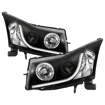 Spyder 5074164 Black Projector Headlights with Light Tube DRL for Chevy Cruze 2011-2014