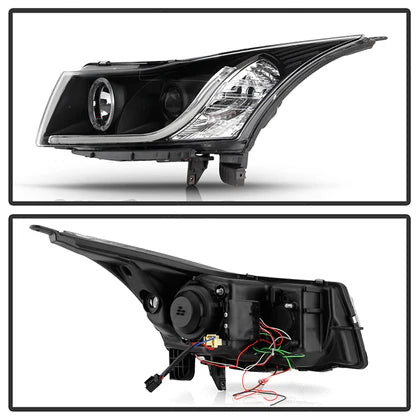 Spyder 5074164 Black Projector Headlights with Light Tube DRL for Chevy Cruze 2011-2014