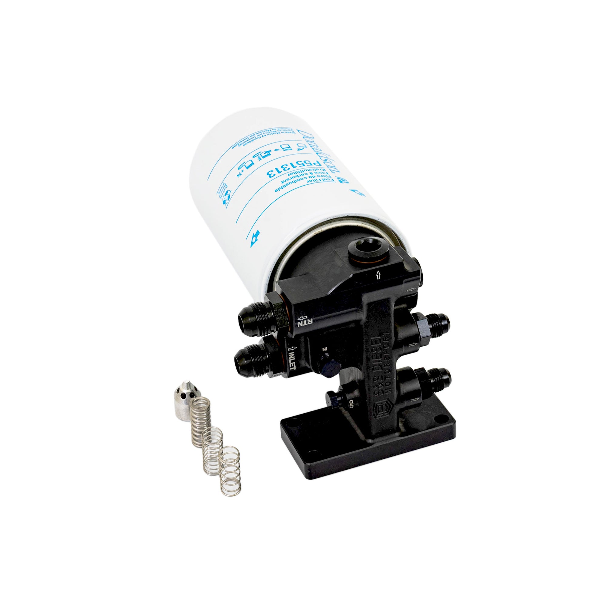 S&S Diesel Regulated Fuel Filter Head FDSRFHASM for High-Flow Diesel Fuel Systems