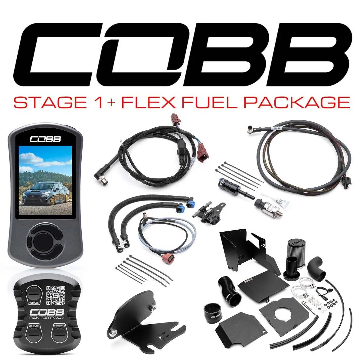 COBB 18-21 Subaru WRX Stage 1+ CAN Flex Fuel Power Package - SF Intake SUB0041W1P-2FF