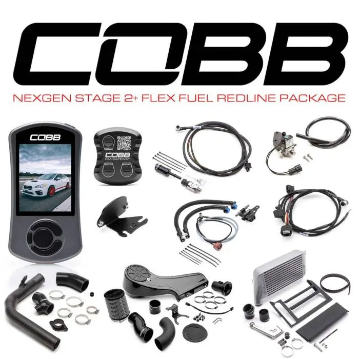 COBB 15-17 Subaru WRX NexGen Stage 2 + CAN Flex Fuel Redline Carbon Fiber Power Package - Silver SUB004NG2W-SL1FF-RED COBB