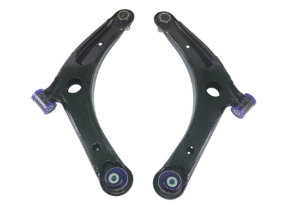 Close-up of SuperPro polyurethane caster-enhancing bushing on TRC1023 control arm.