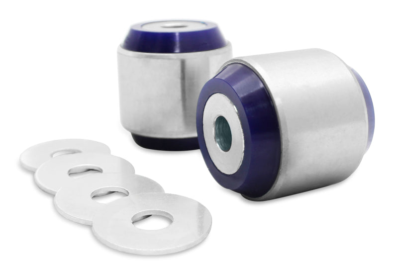 Close-up of SuperPro polyurethane front control arm inner bushing for MQB Audi models.
