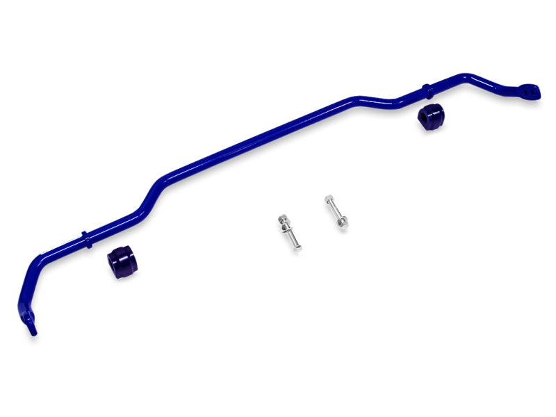 SuperPro 24mm rear sway bar installed on Volkswagen GTI rear suspension.