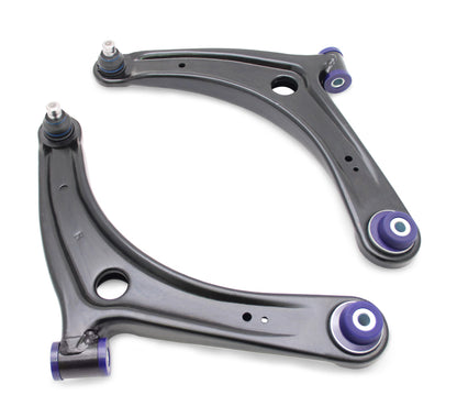SuperPro TRC1023 performance control arm installed on Mitsubishi Lancer front suspension.