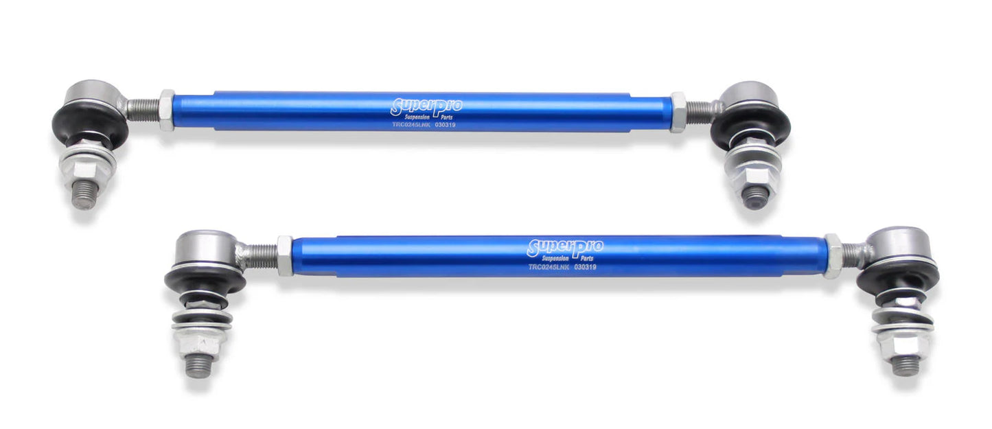 SuperPro TRC10245 adjustable front sway bar end links for BMW, Pontiac G8, Volvo, and Range Rover Evoque