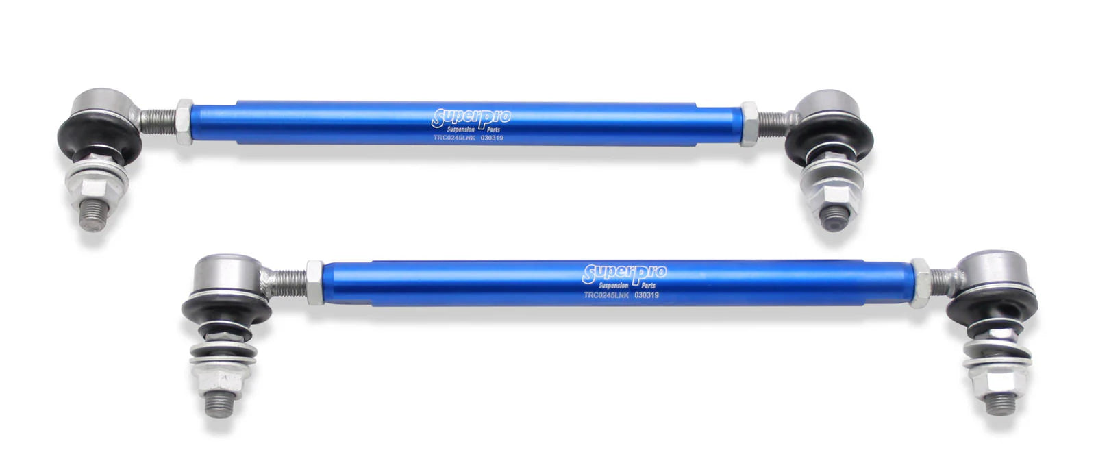 SuperPro TRC10245 adjustable front sway bar end links for BMW, Pontiac G8, Volvo, and Range Rover Evoque