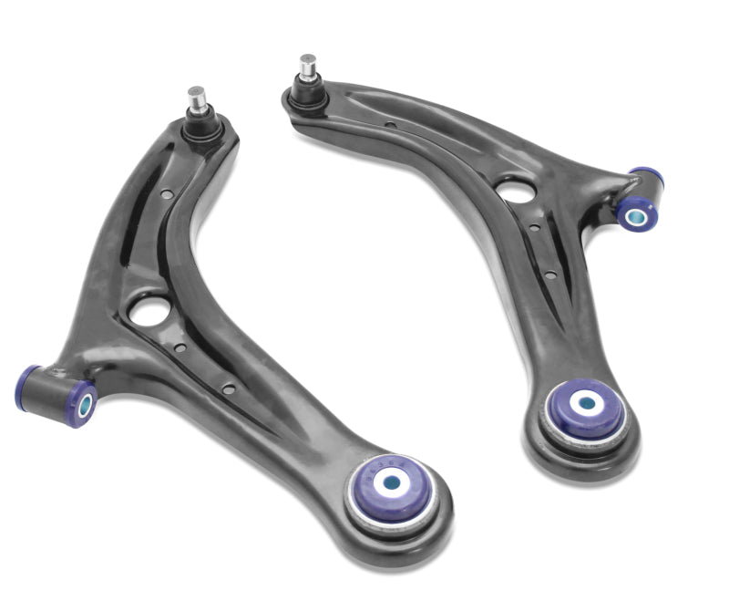 SuperPro TRC1046 front lower control arms with pre-installed bushings fit 2014–2019 Ford Fiesta ST.