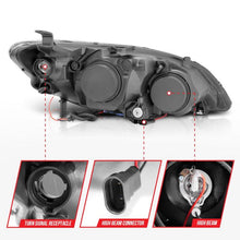 Load image into Gallery viewer, ANZO HONDA CIVIC 04-05 2DR/4DR PROJECTOR HEADLIGHTS BLACK W/ LED HALO - 121059