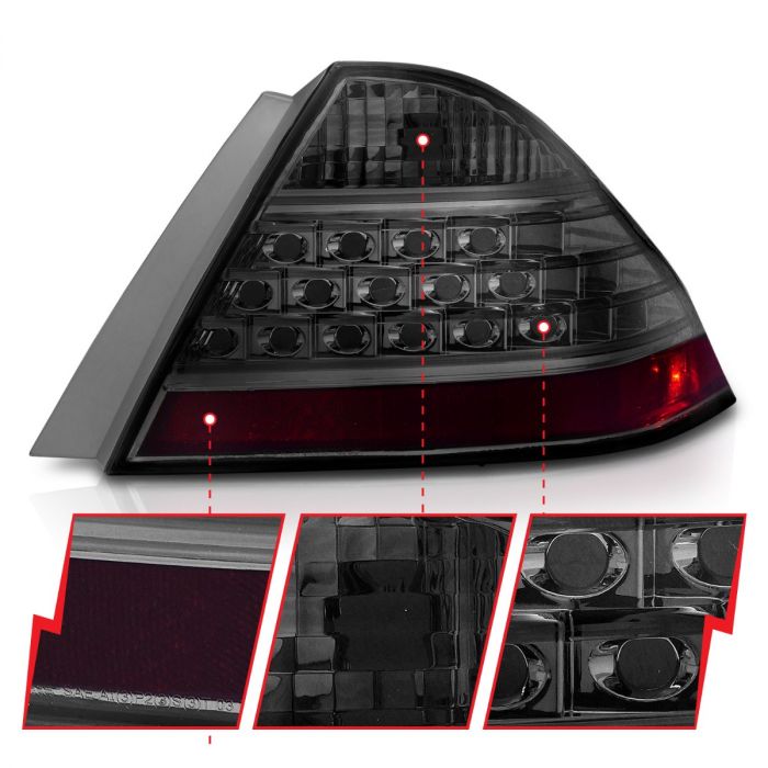 ANZO HONDA ACCORD 06-07 4DR TAIL LIGHTS SMOKE - 221192 ANZO