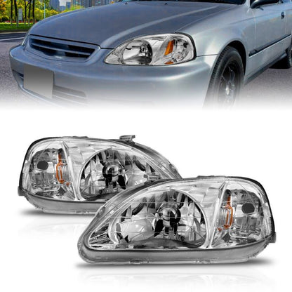 ANZO HONDA CIVIC 99-00 CRYSTAL HEADLIGHTS CHROME - 121179