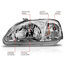 Load image into Gallery viewer, ANZO HONDA CIVIC 99-00 CRYSTAL HEADLIGHTS CHROME - 121179