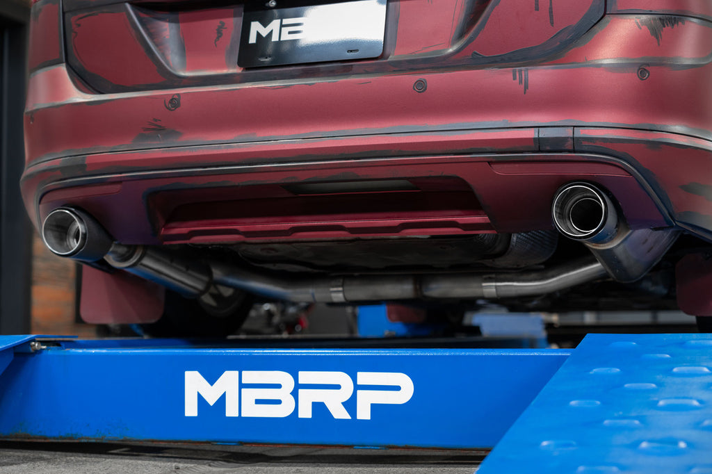 Volkswagen Golf Sportwagen Cat-Back Exhaust MBRP S46183CF with Dual Rear Exit and Carbon Fiber Tips