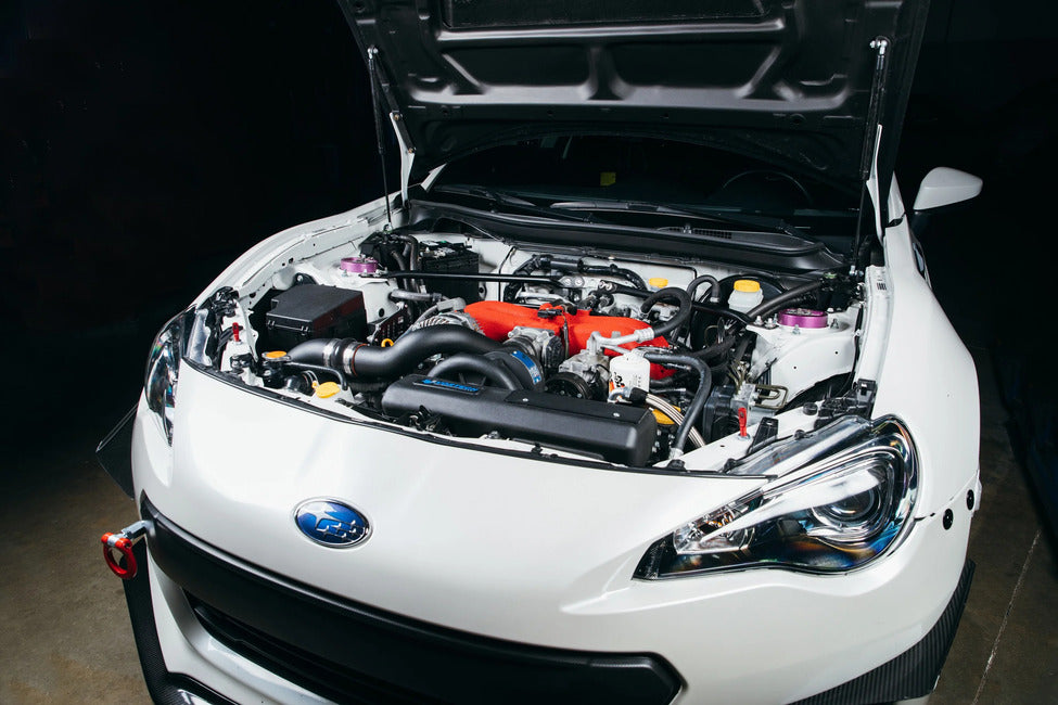 Vortech 4TF218-114L V-3 H67B supercharger tuner kit for Scion FR-S, Subaru BRZ and Toyota 86 with black finish and air-to-air charge cooler