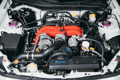 Vortech 4TF218-114L V-3 H67B supercharger tuner kit for Scion FR-S, Subaru BRZ and Toyota 86 with black finish and air-to-air charge cooler