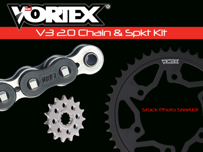Vortex CK2256 black 520 chain and sprocket kit for 2000-2007 Honda RC51 RVT1000R
