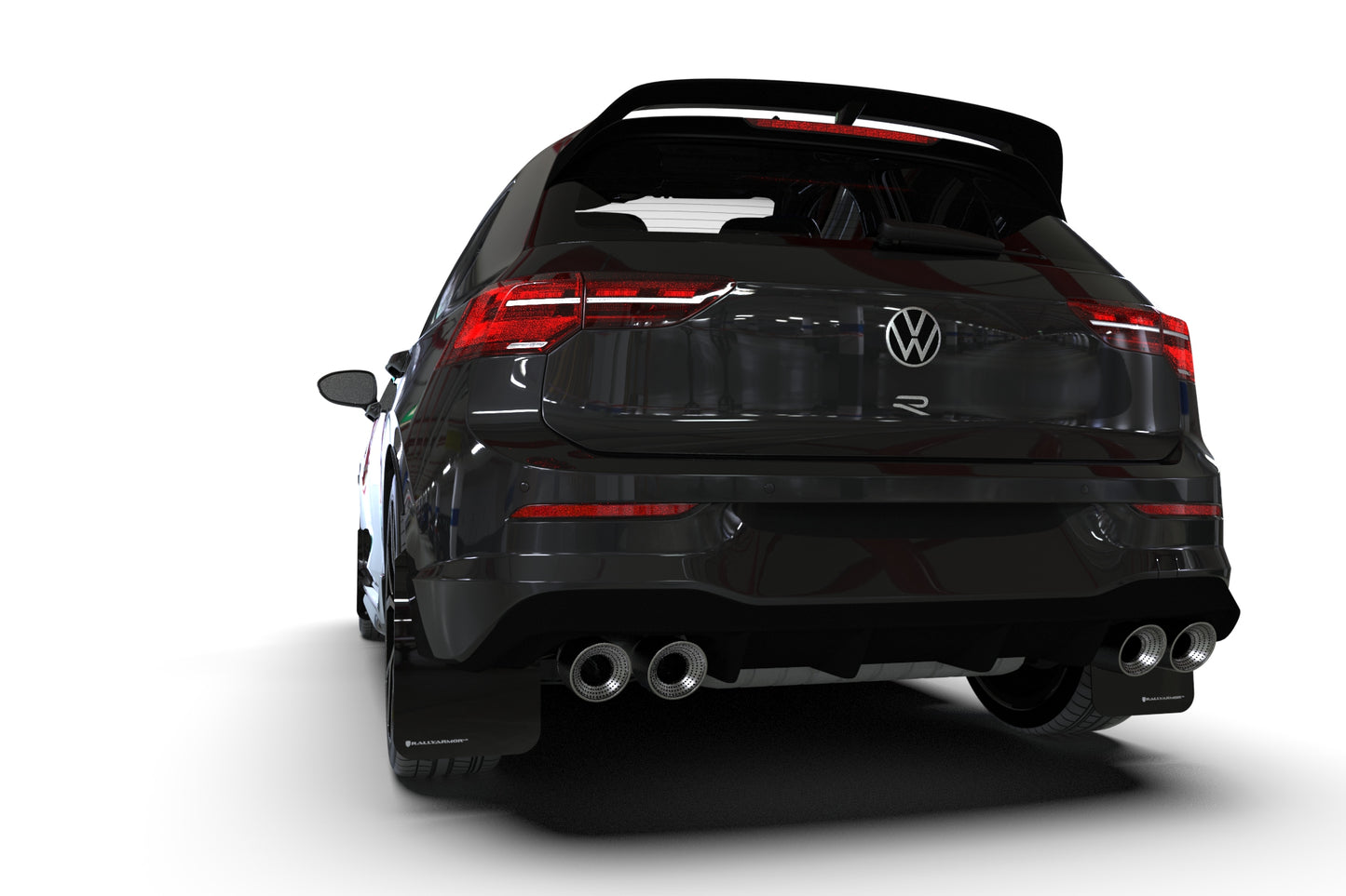 2022 Volkswagen MK8 Golf GTI with Rally Armor UR Mud Flaps – Blue Logo – MF80-UR-BLK/BL