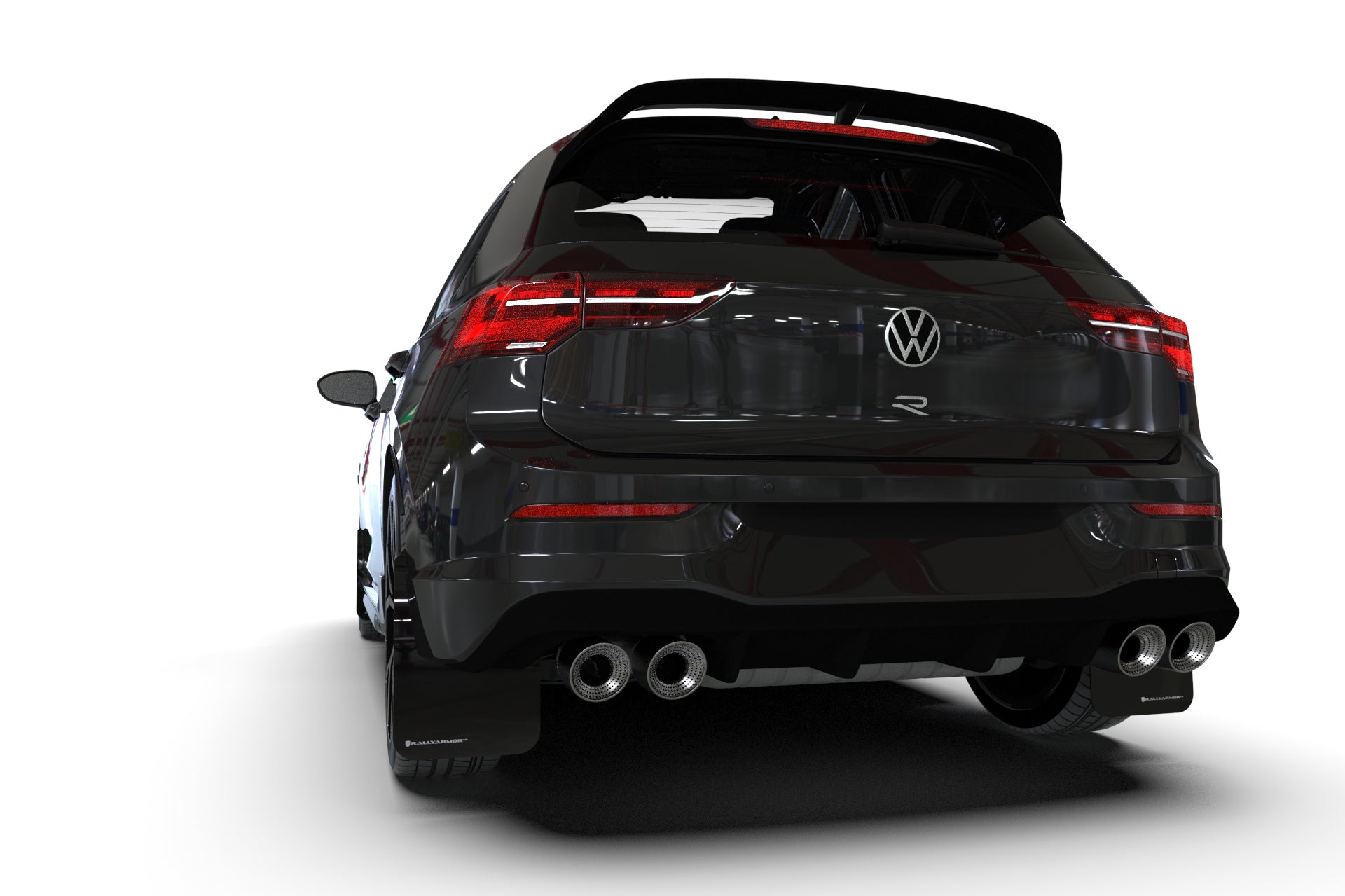 2022 Volkswagen MK8 Golf GTI with Rally Armor UR Mud Flaps – Blue Logo – MF80-UR-BLK/BL