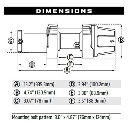 Warn 101020 VRX 25-S Powersports 12V Winch – 2,500 lb Capacity