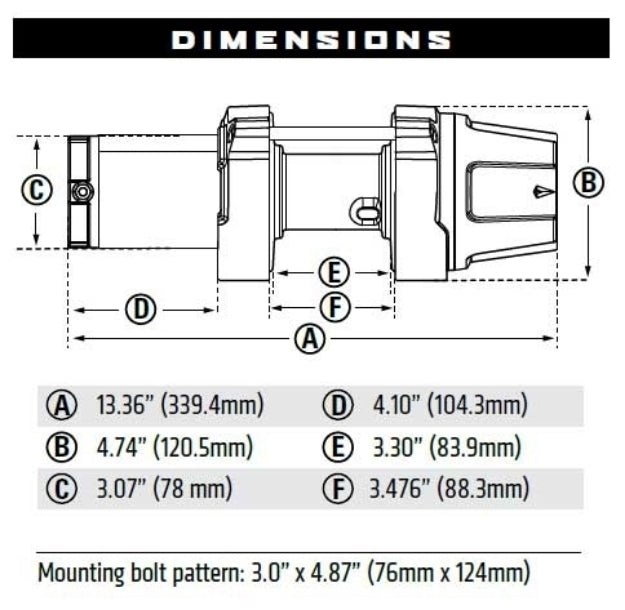 Warn 101030 VRX 35-S Powersports 12V Winch – 3,500 lb Capacity