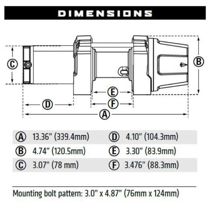 Warn 101030 VRX 35-S Powersports 12V Winch – 3,500 lb Capacity