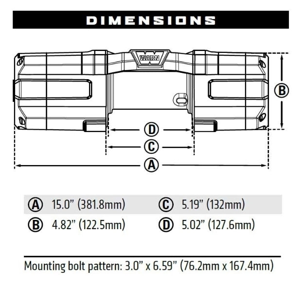 Warn 101150 AXON 55-S Powersports 12V Winch – 5,500 lb Capacity