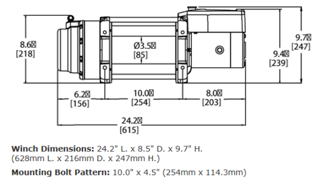 WARN 16.5ti Heavyweight Winch 16,500 lb Steel Rope – 68801