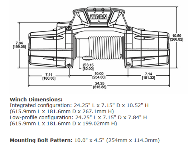 Warn 92810 ZEON 10 Platinum 12V Electric Winch – 10,000 lb Capacity