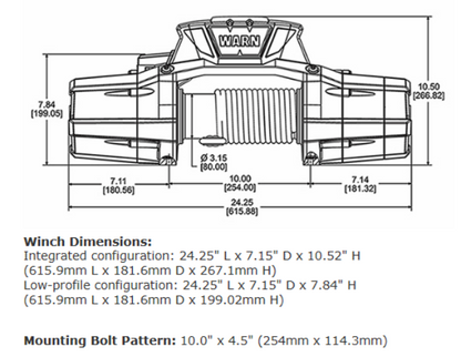 Warn 92810 ZEON 10 Platinum 12V Electric Winch – 10,000 lb Capacity