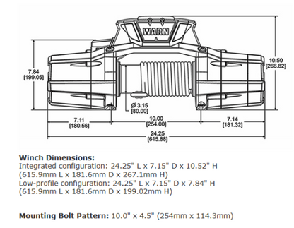 Warn 92815 ZEON 10-S Platinum 12V Electric Winch – 10,000 lb Capacity