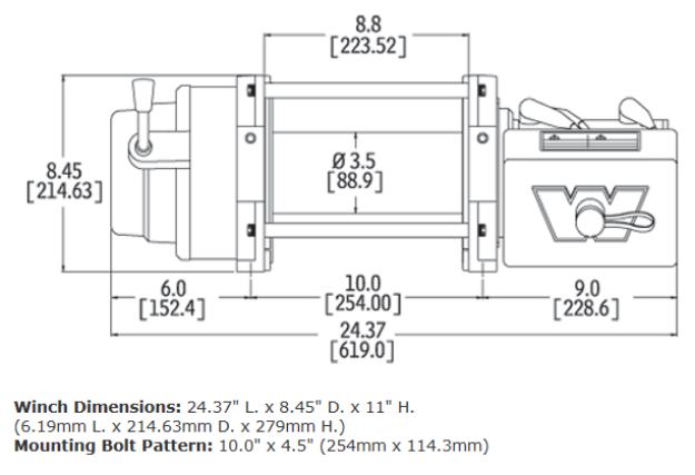 WARN M12 Heavyweight Winch 12,000 lb Steel Rope – 17801
