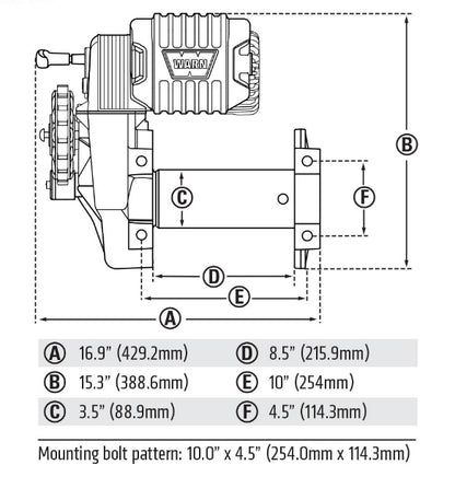 WARN M8274-S Winch 10,000 lb Synthetic Rope Upright – 106175