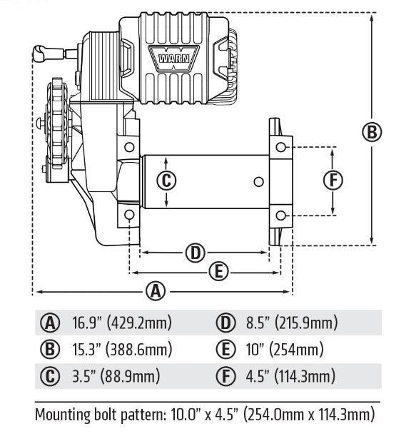 WARN M8274 Winch 10,000 lb Steel Rope Upright – 106170