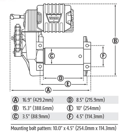WARN M8274 Winch 10,000 lb Steel Rope Upright – 106170