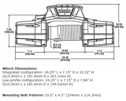 Warn ZEON 12-S Platinum 12,000 lb Synthetic Rope Winch – Wireless Control