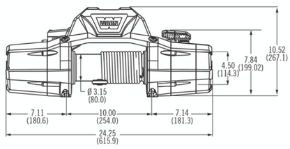 WARN ZEON 12 Electric Winch – 12,000 lb Capacity – Steel Rope – Roller Fairlead (89120)