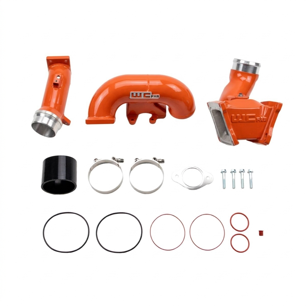Wehrli WCF100163-CRO 3 inch Y-bridge kit chevy orange LBZ Duramax high flow intake